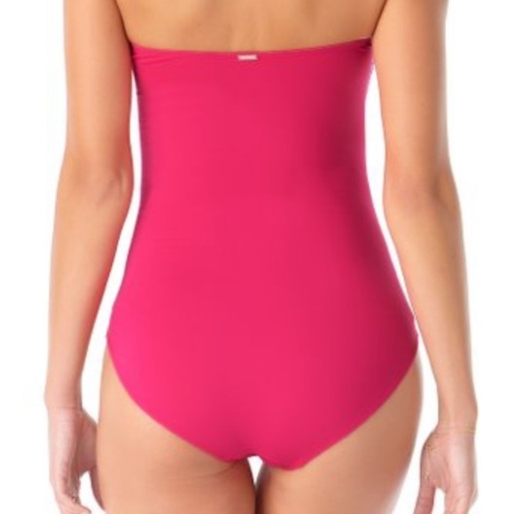 ANNE Cole Twist Front Shirred One Piece Swimsuit - Picture 2 of 5
